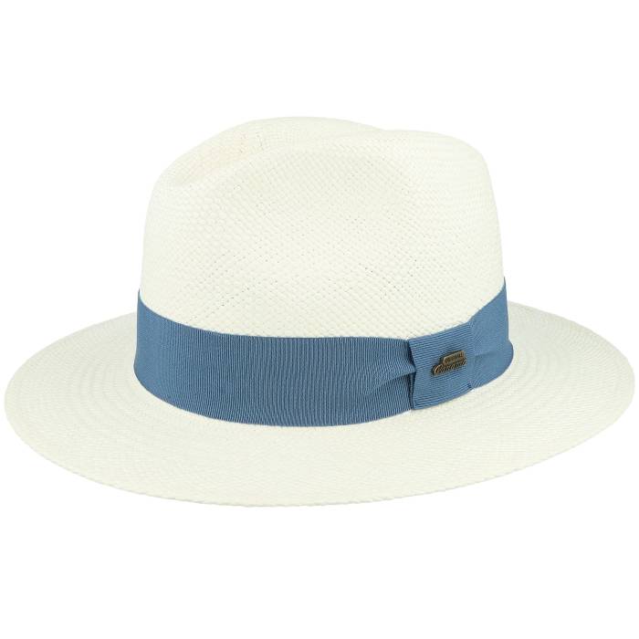 【 Panama White/Grey Blue Straw Hat Men White 】 青色 ブルー メンズ 白色 ホワイト 28,730円