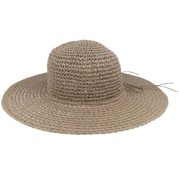 Seeberger 【 Paper Crochet Floppy Taupe Sun Hat Women Beige 】 レディース ベージュ