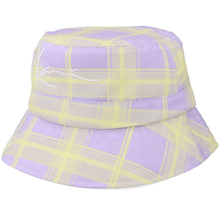 カールカナイ Karl Kani 【 Signature Reversible Check Purple/Yellow/Sand Bucket Men Beige / 】 リヴァーシブル メンズ ベージュ