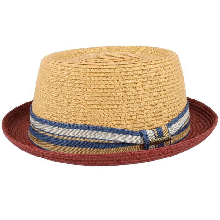 【★百貨店SALE★6/11十二時2時迄】ステットソン Stetson 【 Toyo Red/Beige Pork Pie Straw Hat Men Beige 】 メンズ ベージュ