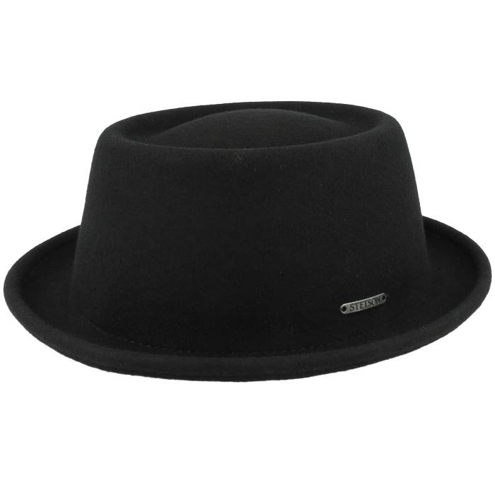 ステットソン Stetson 【 Woolfelt Black Pork Pie Men Black 】 黒色 ブラック メンズ 黒色 ブラック