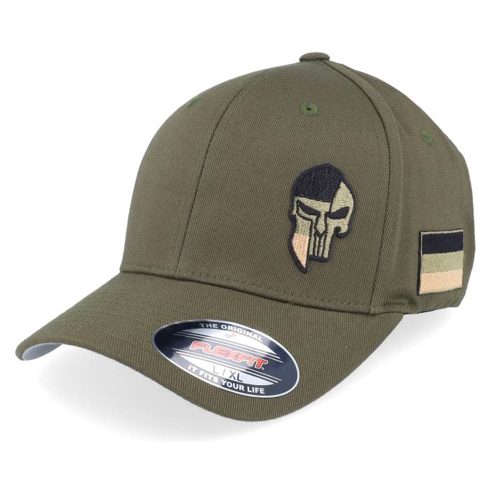 Army Head 【 Germany Army Skull Olive Wooly Combed Flexfit Men Green 】 アーミー olive オリーブ メンズ green 緑・グリーン