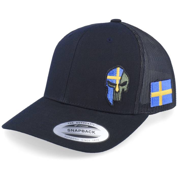 Army Head 【 Sverige Sweden Color Army Skull Black Trucker Men Black 】 アーミー 黒色 ブラック トラッカー メンズ 黒色 ブラック|スニケス