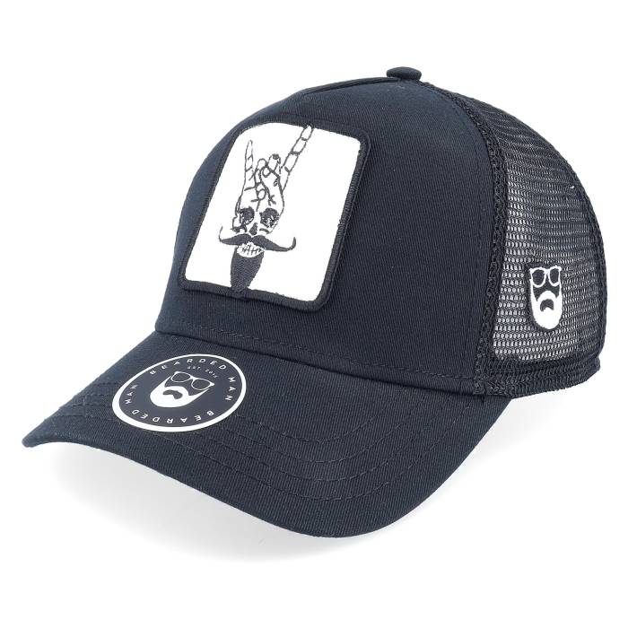 Bearded Man 【 Bearded Rock Sign Scull Patch Black Trucker Men Black 】 黒色 ブラック トラッカー メンズ 黒色 ブラック 15,257円