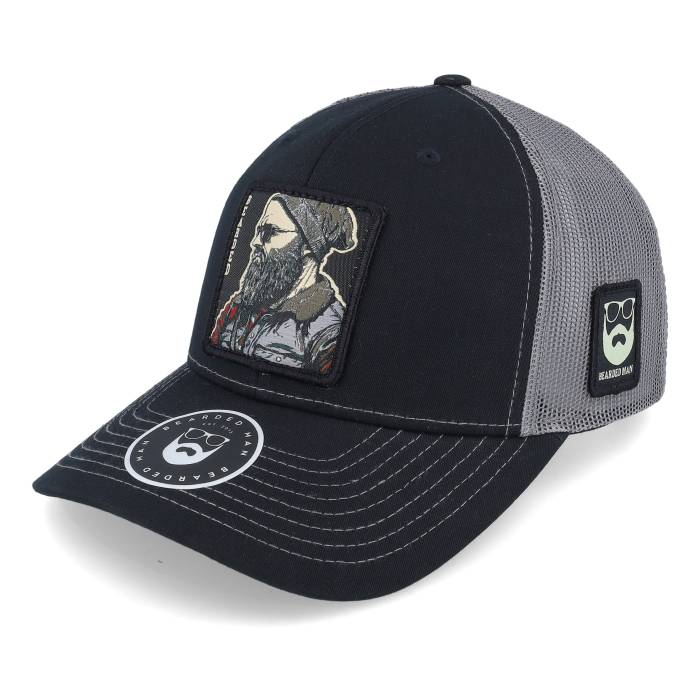 Bearded Man 【 Cap Man Modern 112 Split Black/Charcoal Trucker Men Black 】 キャップ 帽子 モダン トラッカー メンズ 黒色 ブラック