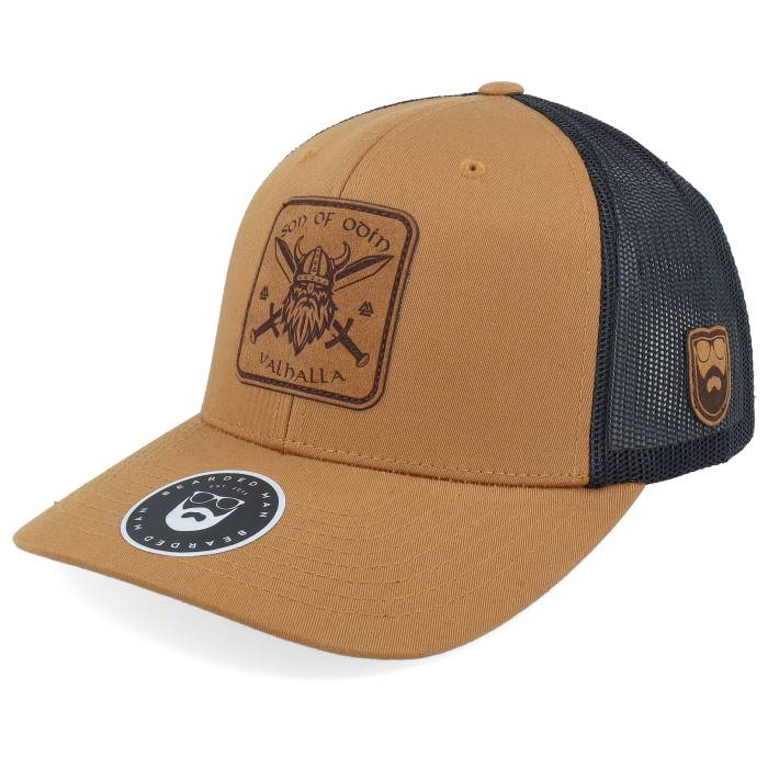 Bearded Man 【 Son Of Odin Viking Patch Engraved Caramel/Black Men Brown 】 メンズ 茶色 ブラウン