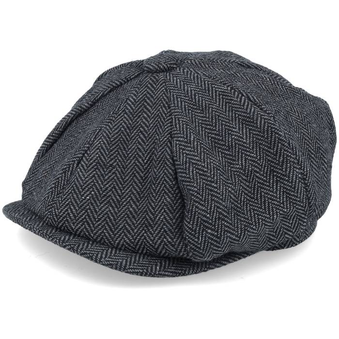 Beechfield 【 Charcoal Heringbone Heritage Bakerboy Flat Cap Men Grey 】 チャコール キャップ 帽子 メンズ 灰色 グレー