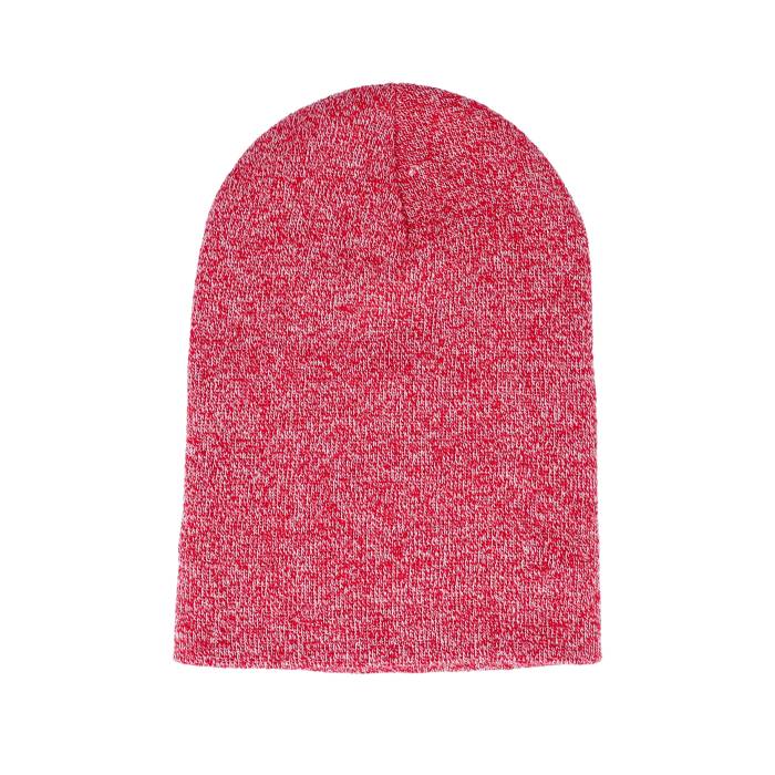 Beechfield 【 Heather Red Long Blank Beanie Men Red 】 heather ヘザー Red 赤・レッド キャップ 帽子 メンズ Red 赤・レッド
