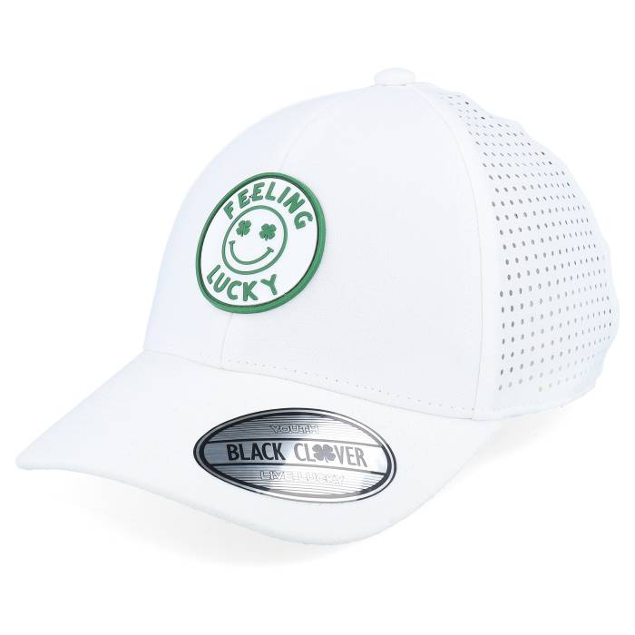 Black Clover 【 Kids Smile White W White Mesh W Patch Adjustable Kids White 】 白色 ホワイト ジュニア キッズ 白色 ホワイト