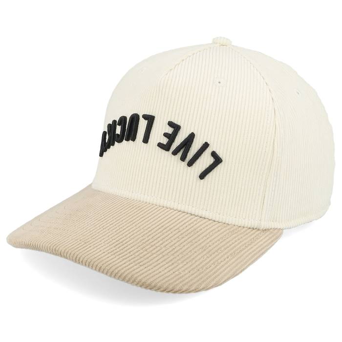 Black Clover 【 Cord Upside Down Luck 1 Black/Cream A-Frame Adjustable Men Beige 】 ダウン メンズ ベージュ｜スニケス