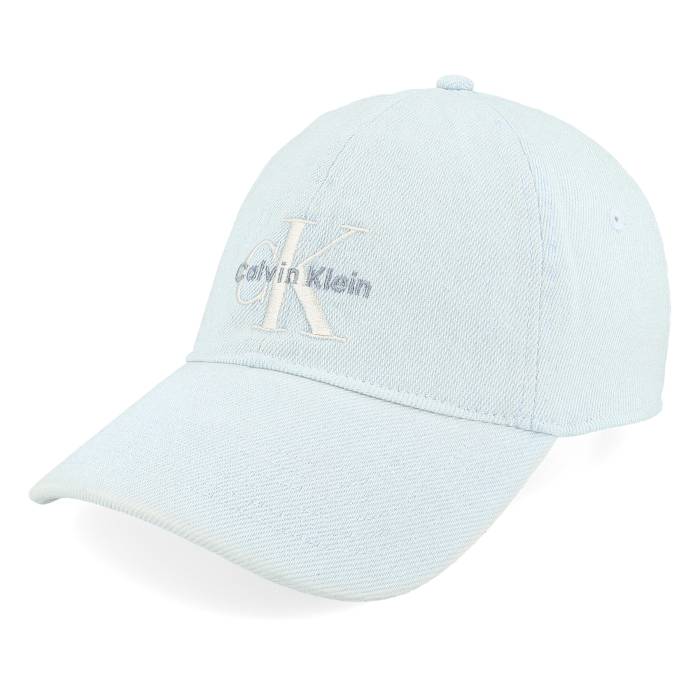 カルバンクライン Calvin Klein 【 Monologo Embroidery Light Wash Denim Dad Cap Men Blue 】 ジーンズ 旗がしら かぶり笠 メンズ 青味 青み