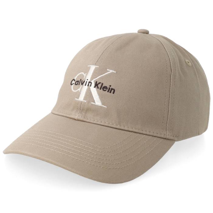 カルバンクライン Calvin Klein 【 Monologo Embroidery Baseball Cap Crockery Dad Cap Men Beige 】 野球 旗がしら かぶり笠 メンズ ベージュ