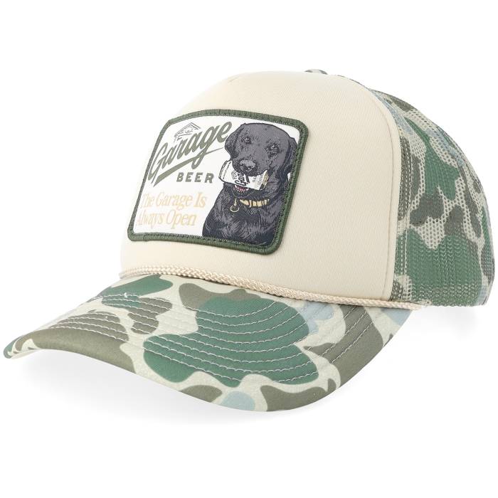 アメリカンニードル American Needle 【 Garage Beer Mallard Foamy Sand/Camo A-Frame Trucker Men Beige / 】 トラッカー メンズ ベージュ｜スニケス