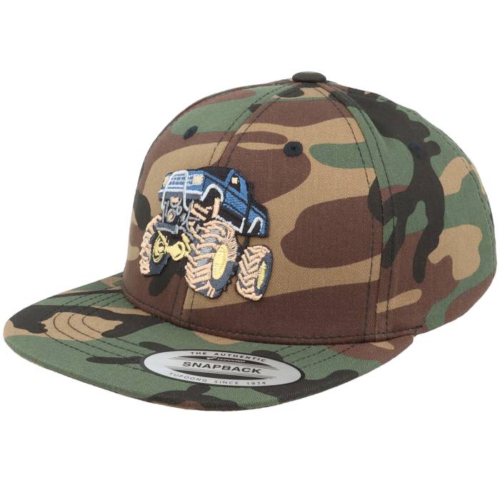 Kiddo Cap 【 Kids Big Wheels Monster Truck Camo Snapback Kids 】 カモ柄 Snapback スナップバック バッグ ジュニア キッズ