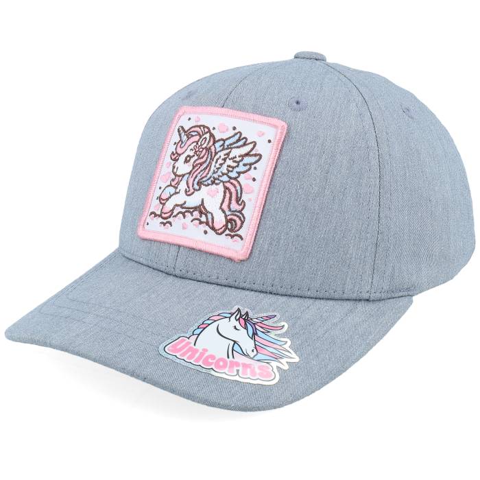 Unicorns 【 Kids Flying Unicorn Patch Heather Grey Adjustable Kids Grey 】 heather ヘザー 灰色 グレー ジュニア キッズ 灰色 グレー