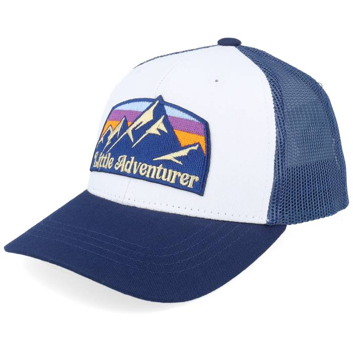 Kiddo Cap 【 Kids Little Adventurer Mountain Patch White/Navy Trucker Kids White / Blue 】 トラッカー ジュニア キッズ 白色 ホワイト 青色 ブルー|スニケス