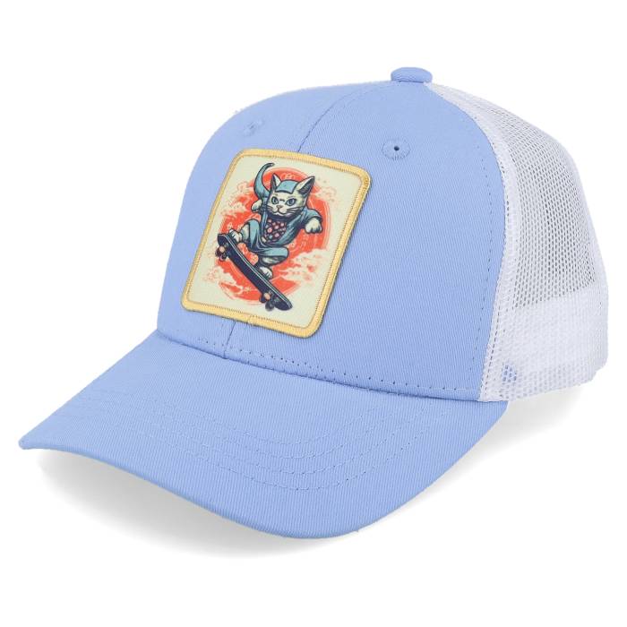 Kiddo Cap 【 Kids Skater Cat Patch Light Blue/White Trucker Kids Blue 】 トラッカー ジュニア キッズ 青色 ブルー|スニケス