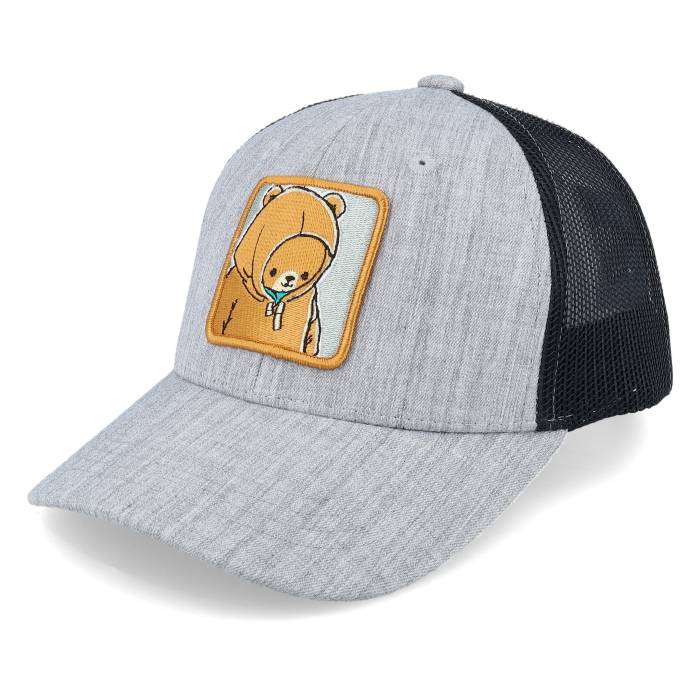 Kiddo Cap 【 Kids Smiling Teddy Heather Grey/Black Trucker Kids Grey 】 heather ヘザー トラッカー ジュニア キッズ 灰色 グレー｜スニケス