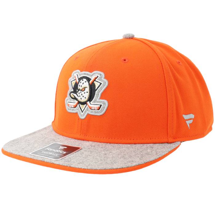 ファナティクス Fanatics 【 Anaheim Ducks Loden Flat Brim Orange/Gray Snapback Men Orange 】 アナ住みか ダックス Snapback スナップバック 御徒面子 メンズ orange 橙・オレンジ色