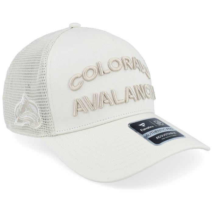 ファナティクス Fanatics 【 Colorado Avalanche Authentic Pro Road Moonstruck A-Frame Trucker Men Beige 】 コロラド アバランチ オーセンティック 労働者階級 トラッカー メンズ ベージュ