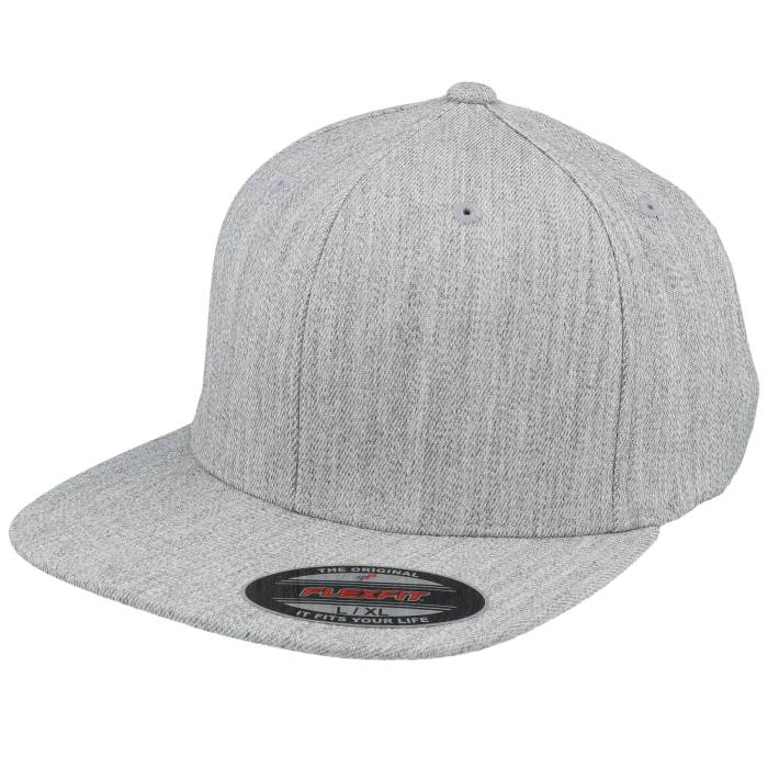 Flexfit 【 Flat Brim Heather Grey Fitted Men Grey 】 heather ヘザー 灰色 グレー メンズ 灰色 グレー