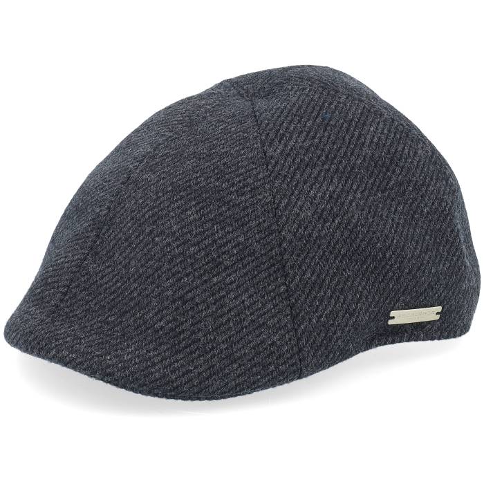 Seeberger 【 Fabric Black Flat Cap Men Black 】 黒いこと 黒いこと 旗がしら かぶり笠 メンズ 黒いこと 黒いこと