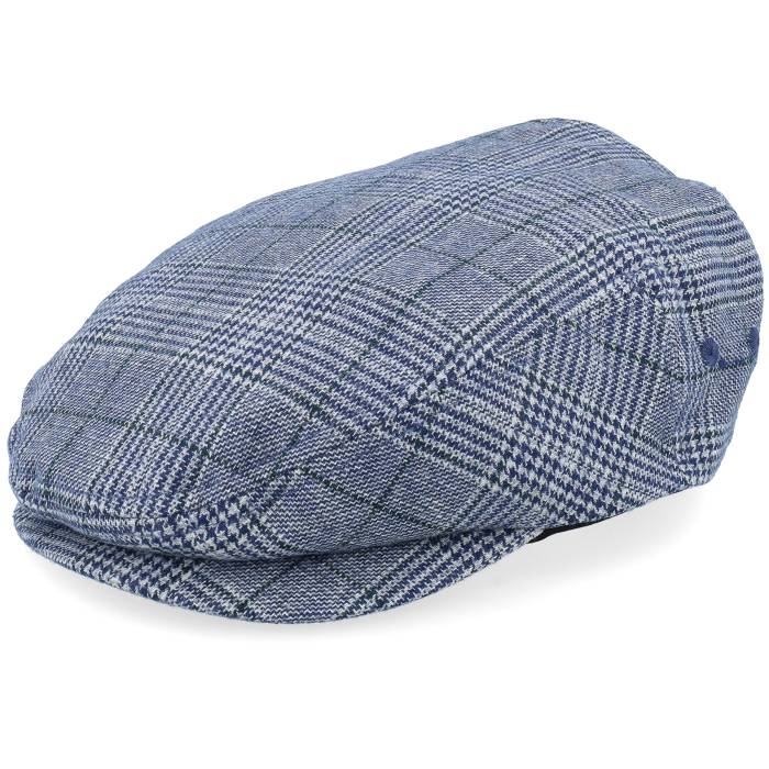 ブリクストン Brixton 【 Hooligan Lw Snap Cap Blue/Off White Houndstooth Flat Cap Men Blue 】 キャップ 帽子 白色 ホワイト メンズ 青色 ブルー