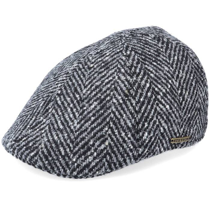 ステットソン Stetson 【 Texas Duck Shape Texas Herringbone Black/Grey Flat Cap Men Black 】 テキサス キャップ 帽子 メンズ 黒色 ブラック 26,483円