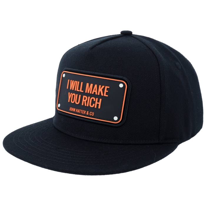 John Hatter & Co 【 Flat Brim In Will Make You Rich Black Black Snapback Men Black 】 黒色 ブラック Snapback スナップバック バッグ メンズ 黒色 ブラック