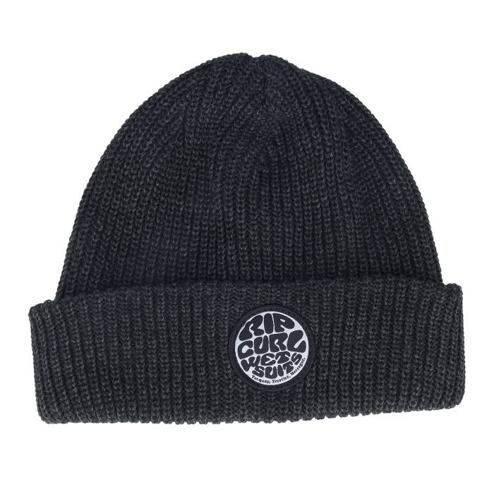 リップカール Rip Curl 【 Kids Icons Reg Beanie Black Cuff Kids Black 】 キャップ 帽子 黒色 ブラック ジュニア キッズ 黒色 ブラック|スニケス