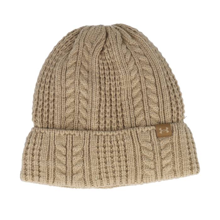 【★百貨店SALE★6/11夜夜中2時迄】アンダーアーマー Under Armour 【 Women Halftime Cable Knit Beanie Camel Cuff Women Beige 】 編み物 旗がしら かぶり笠 camel 駱駝 レディース ベージュ