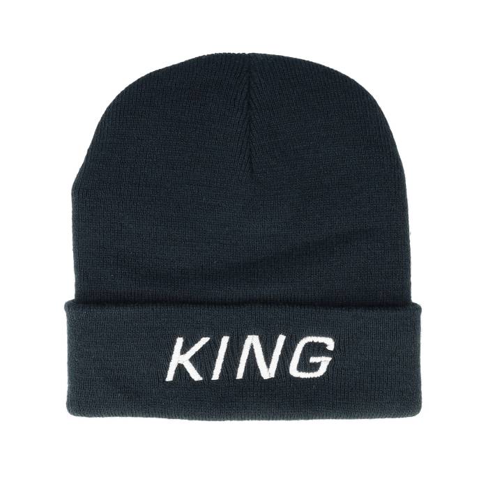 King Apparel 【 Tennyson Beanie Ink Cuff Men Blue 】 旗がしら かぶり笠 メンズ 青味 青み