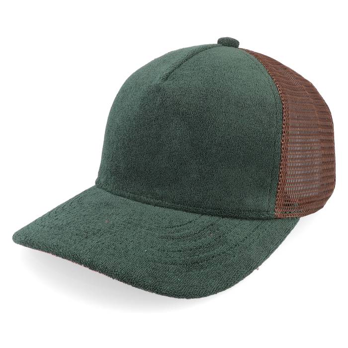 Equip 【 Terry Dark Green/Brown A-Frame Trucker Men Green 】 トラッカー メンズ green 緑・グリーン