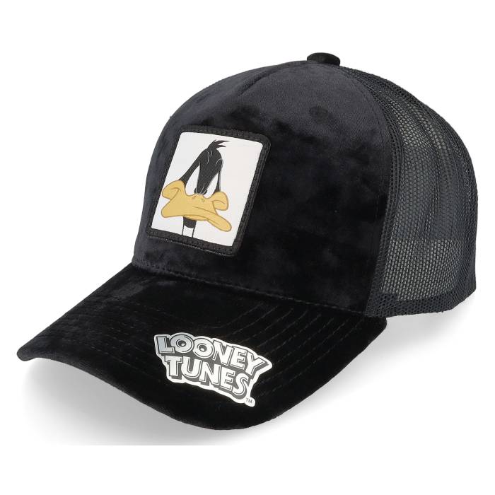 Looney Tunes 【 Daffy Duck Face Black Velvet Trucker Men Grey 】 黒色 ブラック トラッカー メンズ 灰色 グレー|スニケス