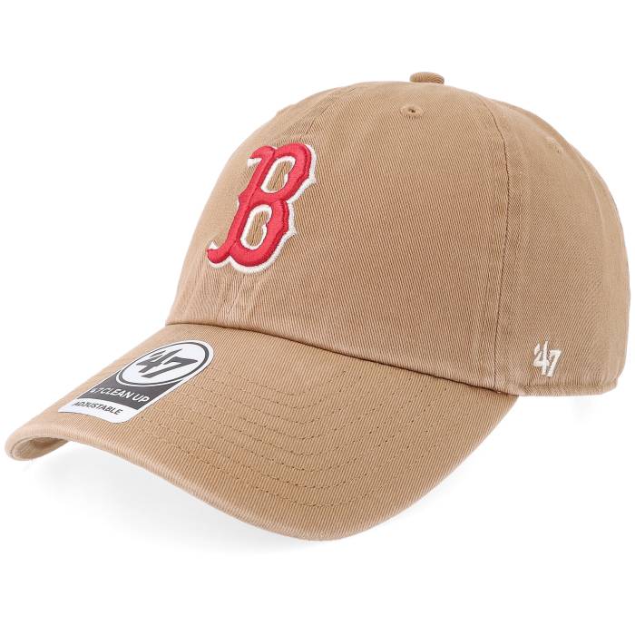 フォーティーセブンブランド 47 Brand 【 Boston Red Sox Mlb Clean Up Camel Dad Cap Men Beige 】 ボストン Red 赤・レッド camel キャメル キャップ 帽子 メンズ ベージュ