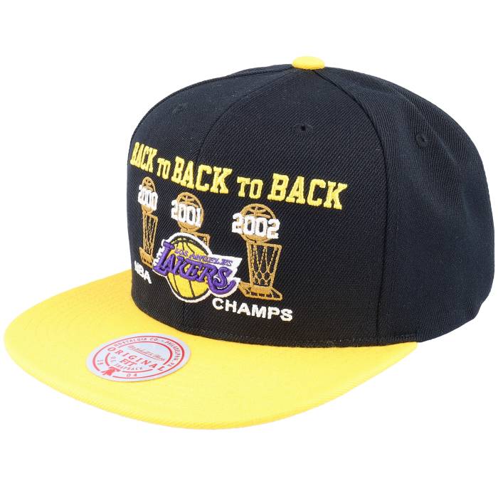 ミッチェル&ネス Mitchell & Ness 【 Los Angeles Lakers Champs 00-03 Hwc Black/Gold Snapback Men Black 】 Lakers レイカーズ Snapback スナップバック バッグ メンズ 黒色 ブラック｜スニケス