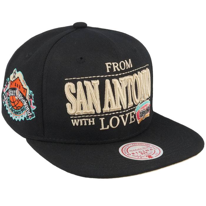 ミッチェル&ネス Mitchell & Ness 【 San Antonio Spurs With Love Black Snapback Men Black 】 スパーズ 黒色 ブラック Snapback スナップバック バッグ メンズ 黒色 ブラック｜スニケス