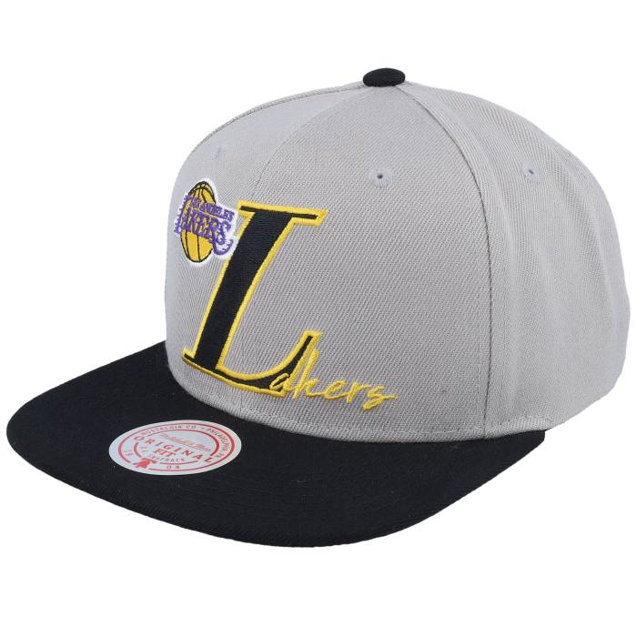 ミッチェル&ネス Mitchell & Ness 【 Los Angeles Lakers Top Letter Grey Snapback Men Grey 】 Lakers レイカーズ 灰色 グレー Snapback スナップバック バッグ メンズ 灰色 グレー｜スニケス