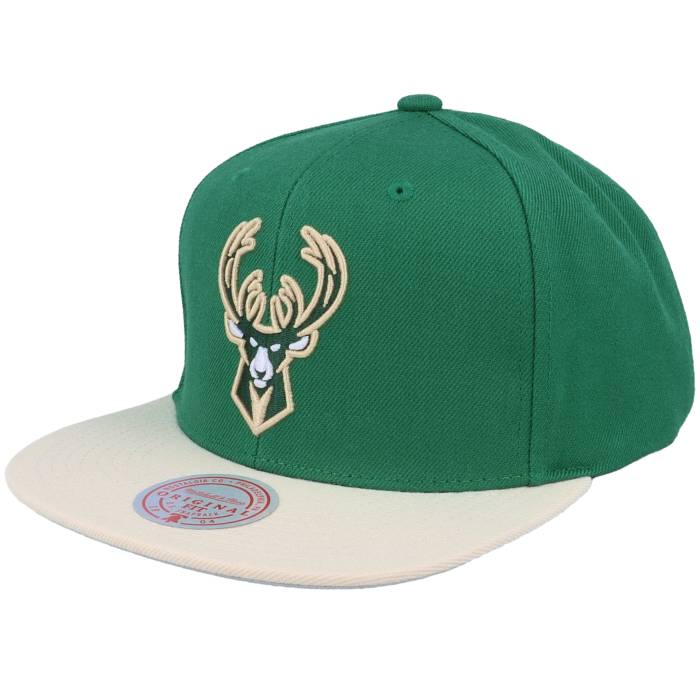 ミッチェル&ネス Mitchell & Ness 【 Milwaukee Bucks Team 2 Tone 2.0 Green/Tan Snapback Men Green 】 ミルウォーキー バックス Team チーム Snapback スナップバック バッグ メンズ green 緑・グリーン｜スニケス