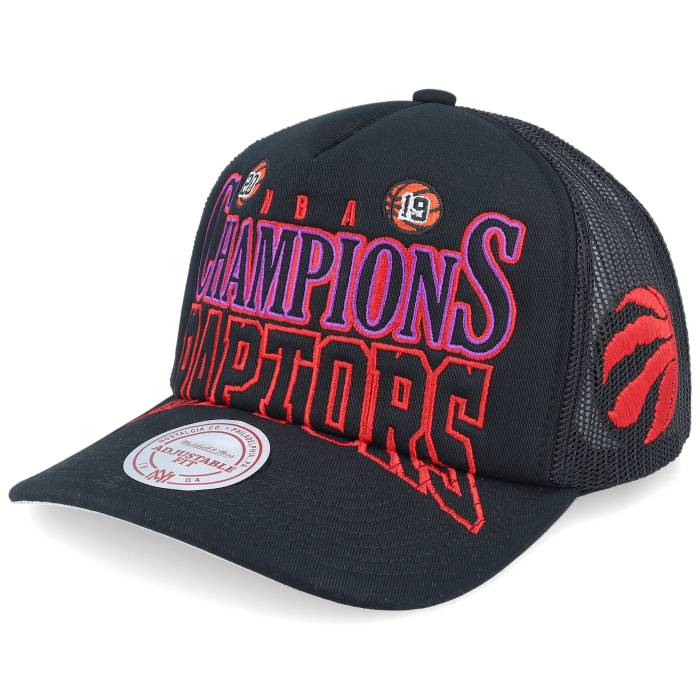 ミッチェル&ネス Mitchell & Ness 【 Toronto Raptors Big Champ Black A-Frame Trucker Men Black 】 トロント ラプターズ 黒色 ブラック トラッカー メンズ 黒色 ブラック