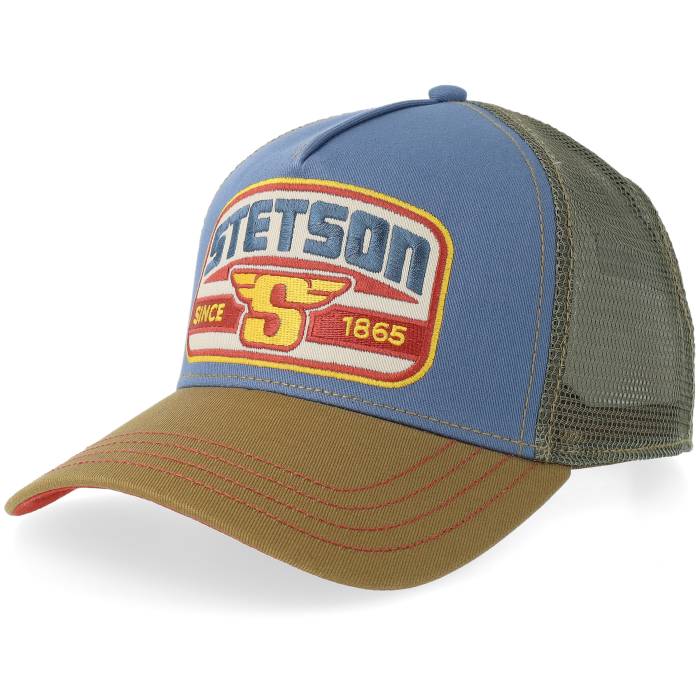 ステットソン Stetson 【 S Wing Brown/Blue A-Frame Trucker Men Blue 】 トラッカー メンズ 青色 ブルー｜スニケス