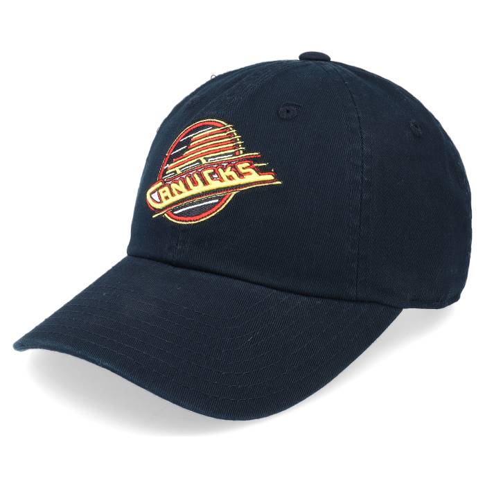 アメリカンニードル American Needle 【 Vancouver Canucks Blue Line Black Dad Cap Men Black 】 バンクーバー カナックス 青色 ブルー 黒色 ブラック キャップ 帽子 メンズ 黒色 ブラック|スニケス