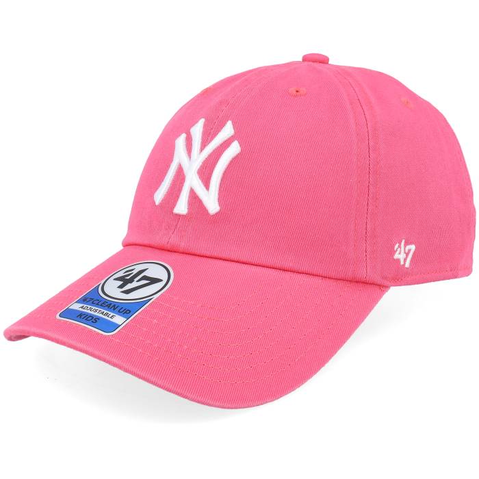 【★百貨店SALE★6/11真夜中2時迄】フォーティーセブンブランド 47 Brand 【 Kids New York Yankees Mlb Clean Up Cap Berry Dad Cap Kids Pink 】 ヤンキース 旗がしら 鳥打ち帽 お坊っちゃん キッズ pink さくら色
