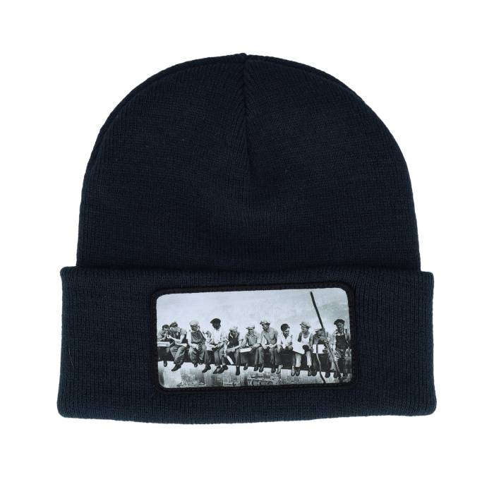 Public Domain 【 Lunch Atop A Skyscraper Beanie French Navy Cuff Men Blue 】 ランチ キャップ 帽子 紺色 ネイビー メンズ 青色 ブルー|スニケス