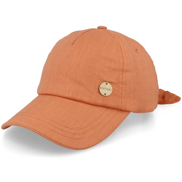 【★百貨店SALE★6/11夜夜中2時迄】上唇長い巻き毛 Rip Curl 【 Hemp Tie Back Clay Dad Cap Women Orange 】 タイ 旗がしら かぶり笠 レディース orange 橙・オレンジ色