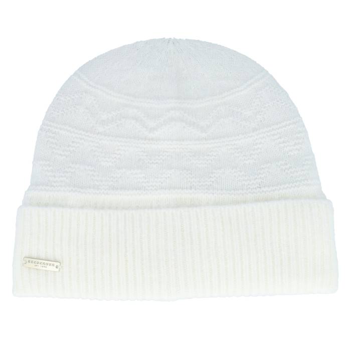 【★百貨店SALE★6/11夜夜中2時迄】Seeberger 【 Knit Beanie Offwhite Cuff Women White 】 編み物 旗がしら かぶり笠 レディース 白いこと 白いこと