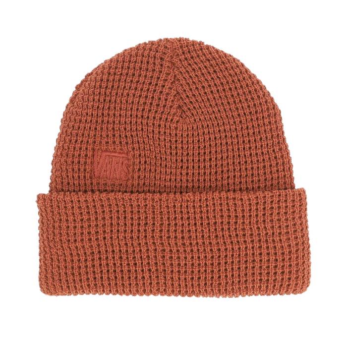 ヴァンズ Vans 【 Mte Olmstead Waffle Beanie Brick Red Cuff Men Orange 】 ワッフル キャップ 帽子 Red 赤・レッド メンズ orange 橙・オレンジ|スニケス