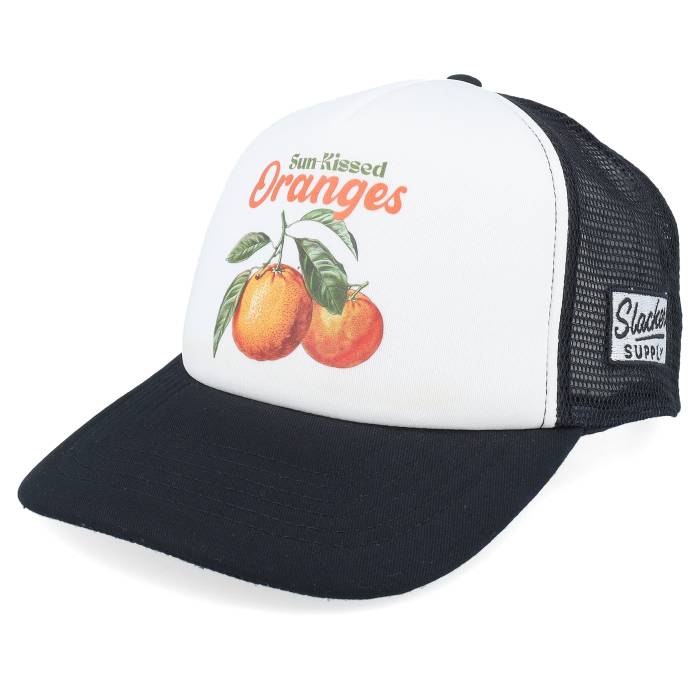 Slacker Supply 【 Sun Kissed Oranges Foam Black/White Vintage Trucker Men Black / White 】 vintage ビンテージ・ヴィンテージ トラッカー メンズ 黒色 ブラック 白色 ホワイト|スニケス