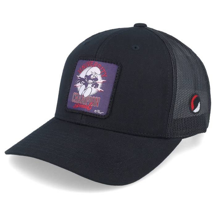 The Smurfs 【 Champion Smurf Patch Black Trucker Men Black 】 チャンピオン 黒色 ブラック トラッカー メンズ 黒色 ブラック|スニケス