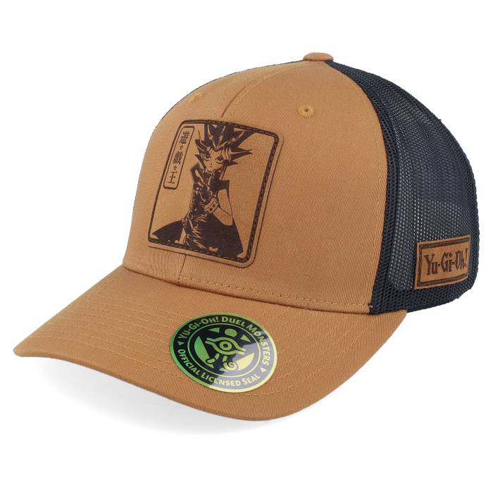 Yu-Gi-Oh! 【 Yami Yugi Engraved Caramel Trucker - Yu-Gi-Oh Men Brown 】 トラッカー メンズ 茶色 ブラウン|スニケス